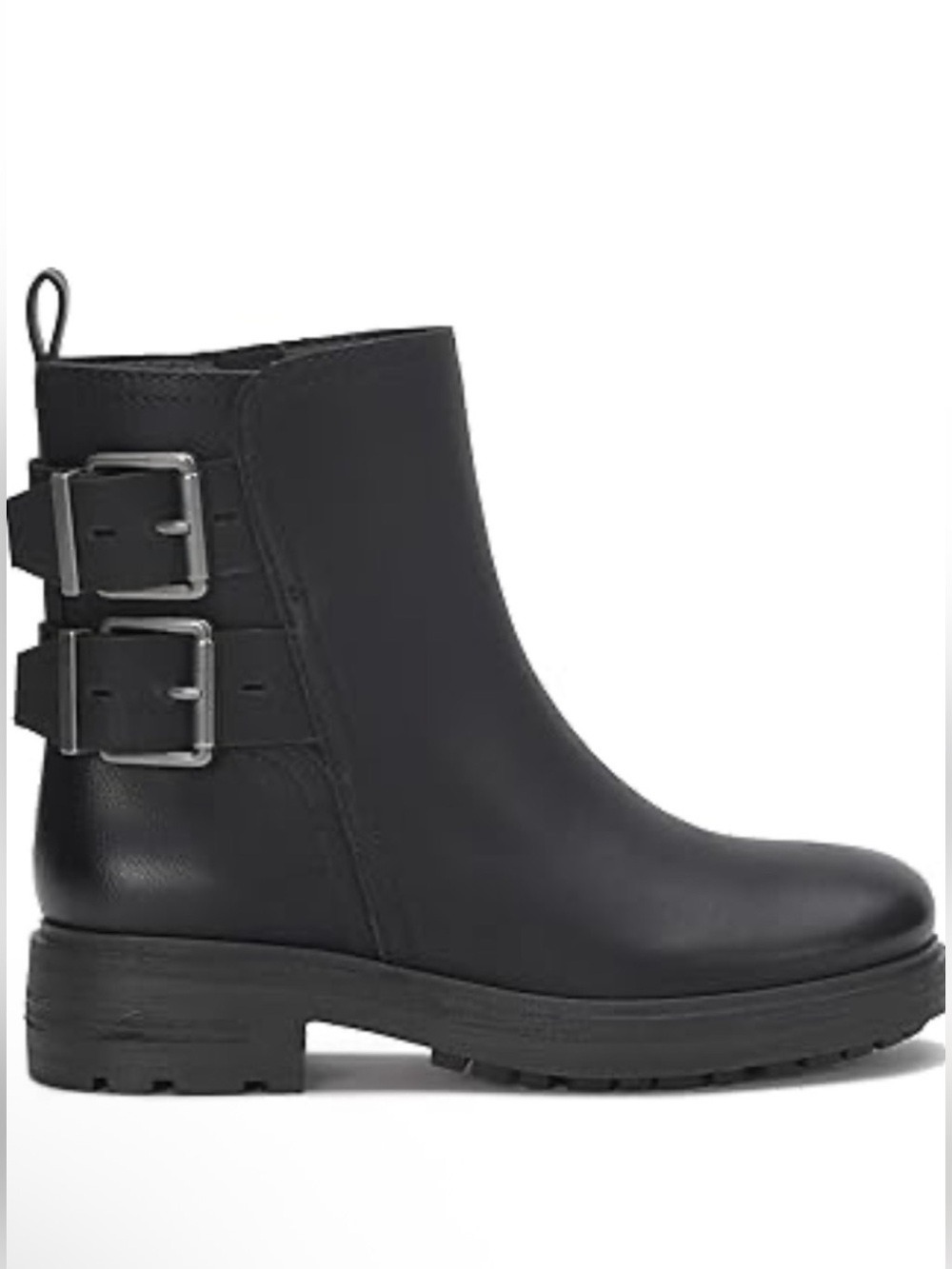 NWOB $149 Lucky Brand Candre Double Buckle Moto Booties – Black – Size